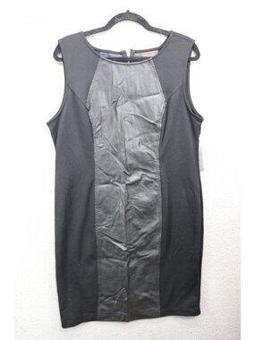 Trulli Sleeveless Faux Leather Black Dress-NWT-Goth-Witchy-Size 16